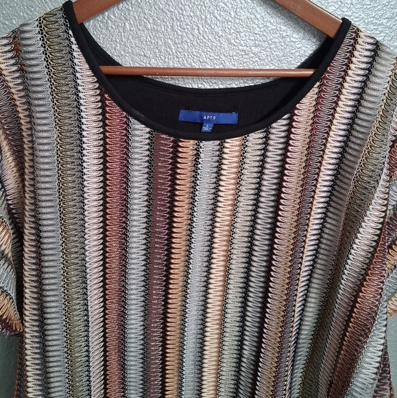 Apt.9 Striped Multicolor Poncho Top  Sizr L - Picture 2 of 14